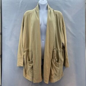 Knox Rose Womens 4X Drape Front Prairie Beige Drawstring Jacket Boho Casual